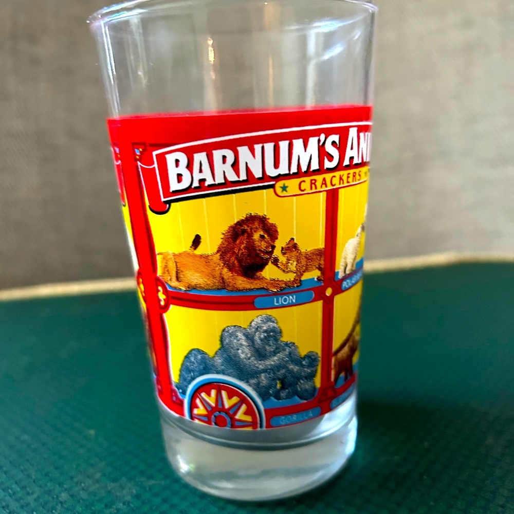 Vintage Barnum’s Animal Crackers Juice Glass Anchor Hocking Circus 🎪 Party